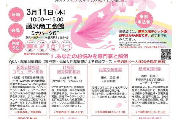 3/11『SHONAN WOMAN ACTIVE NATION 2021』〜湘南藤沢でアクティブに活躍する女性を応援〜